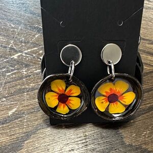 MEXICANA Yellow and Red Floral Earrings